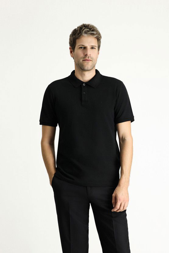 Erkek Giyim - Regular Fit Nakışlı Pamuk Polo Yaka Tişört