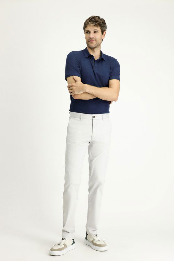 Erkek Giyim - Regular Fit Likralı Kanvas / Chino Pantolon