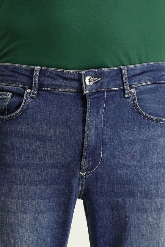 Erkek Giyim - Regular Fit Likralı Denim Pantolon