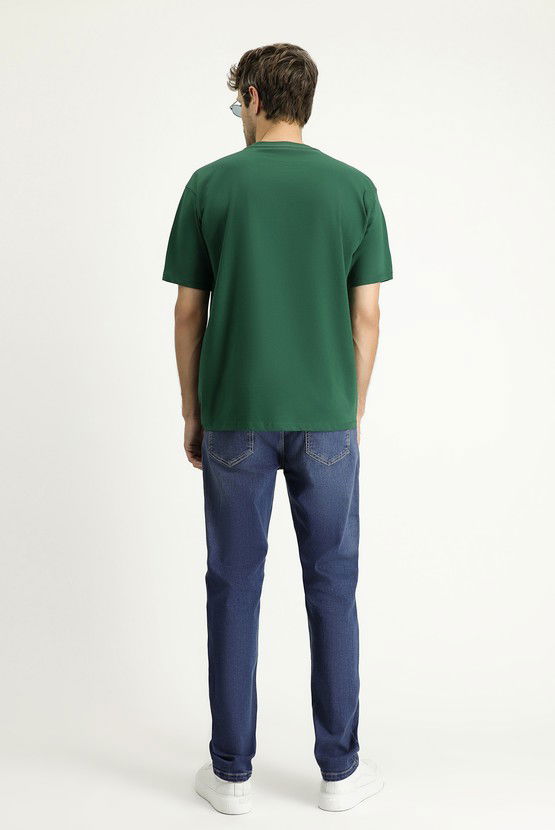 Erkek Giyim - Regular Fit Likralı Denim Pantolon