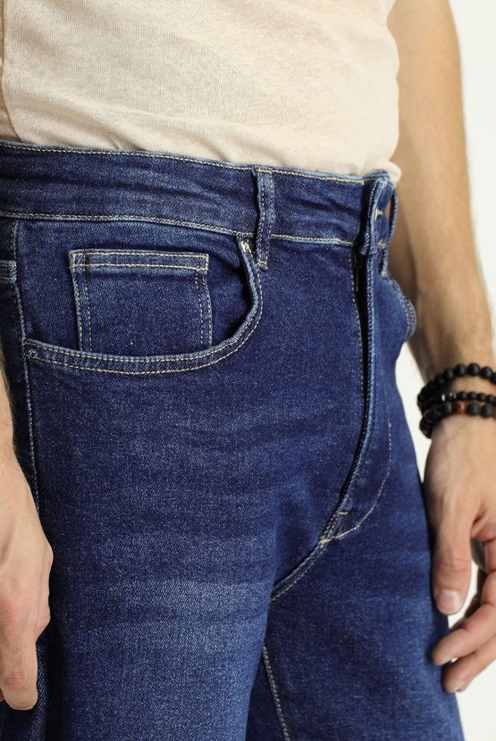 Erkek Giyim - Super Slim Fit Ekstra Dar Kesim Likralı Denim Pantolon