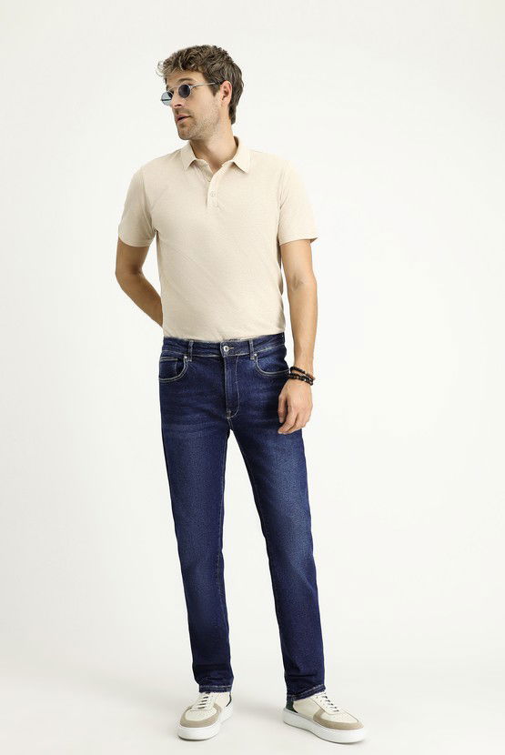 Erkek Giyim - Super Slim Fit Ekstra Dar Kesim Likralı Denim Pantolon