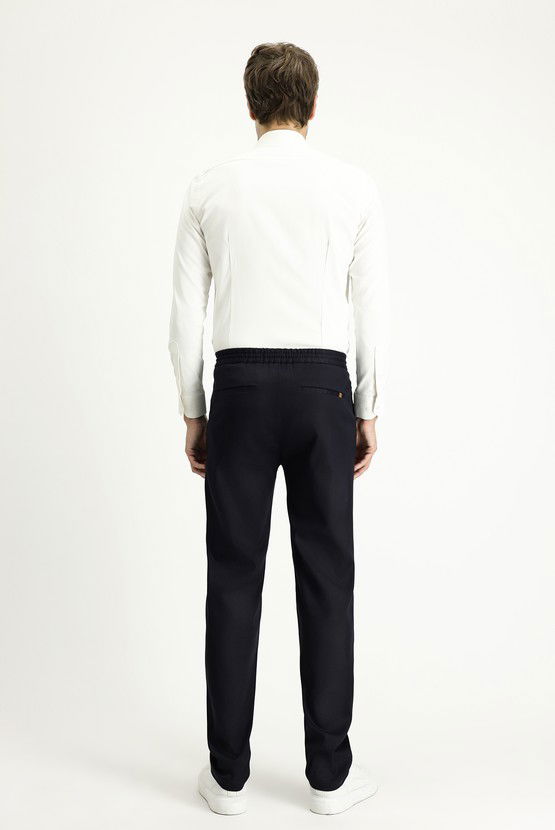 Erkek Giyim - Slim Fit Dar Kesim Beli Lastikli İpli Likralı Pantolon