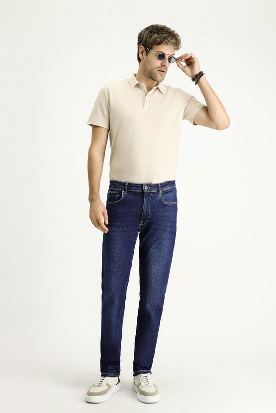 Erkek Giyim - Super Slim Fit Ekstra Dar Kesim Likralı Denim Pantolon