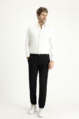 Regular Fit Likralı Beli Lastikli Likralı Kanvas / Chino Pantolon