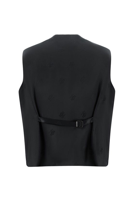 Erkek Giyim - Slim Fit Dar Kesim Sivri Yaka Desenli Yelekli Smokin & Damatlık