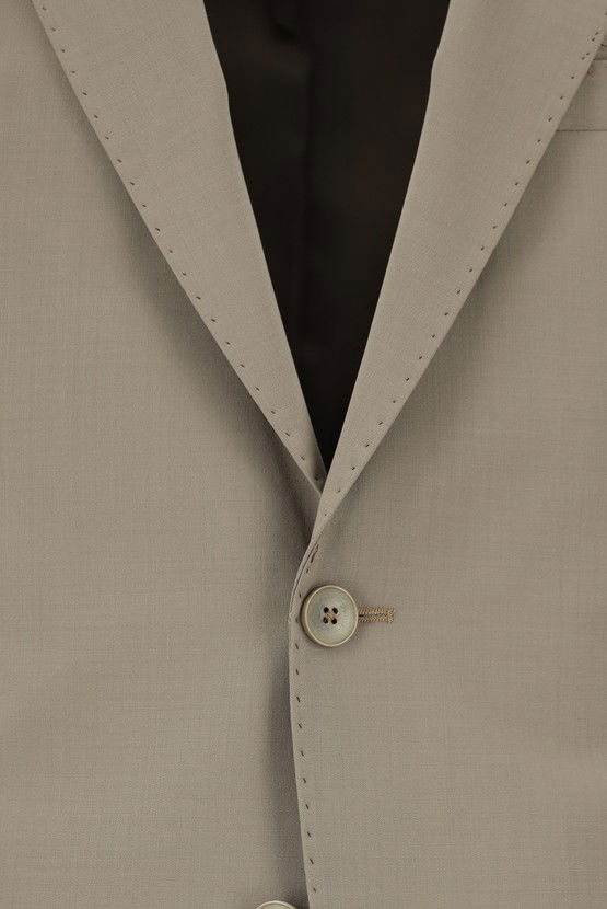 Erkek Giyim - Slim Fit Dar Kesim Yünlü Klasik Takım Elbise