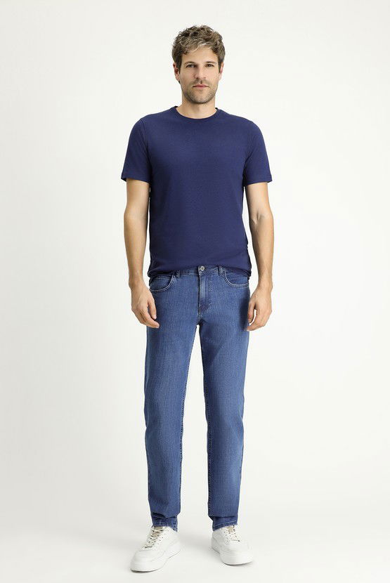 Erkek Giyim - Slim Fit Dar Kesim Likralı Denim Pantolon