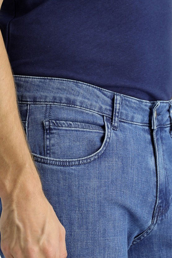 Erkek Giyim - Slim Fit Dar Kesim Likralı Denim Pantolon