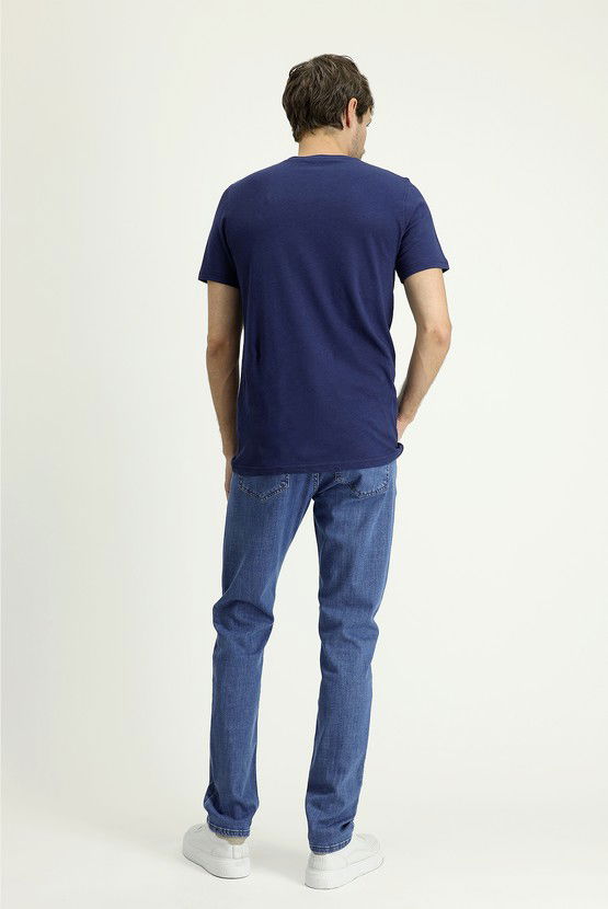 Erkek Giyim - Slim Fit Dar Kesim Likralı Denim Pantolon