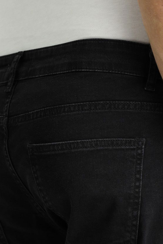 Erkek Giyim - Regular Fit Likralı Denim Look Pantolon