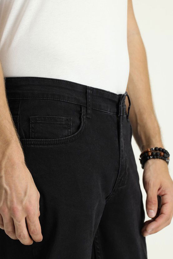 Erkek Giyim - Regular Fit Likralı Denim Look Pantolon