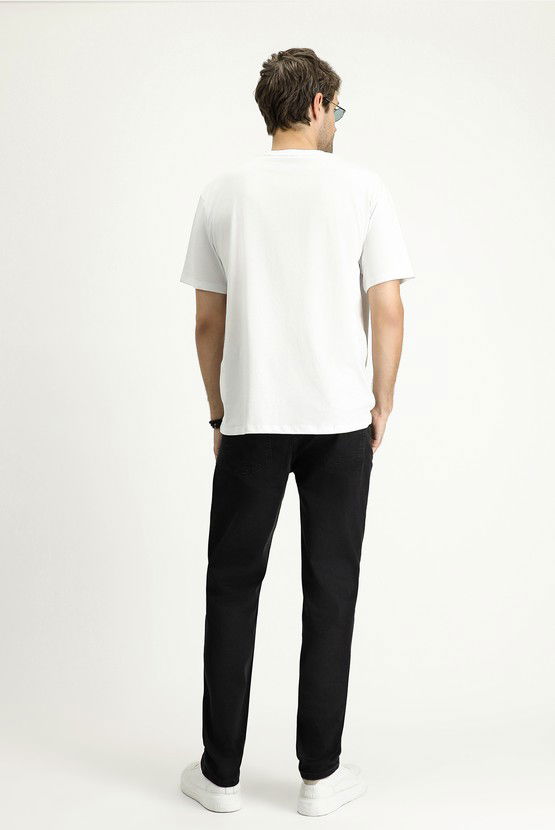 Erkek Giyim - Regular Fit Likralı Denim Look Pantolon