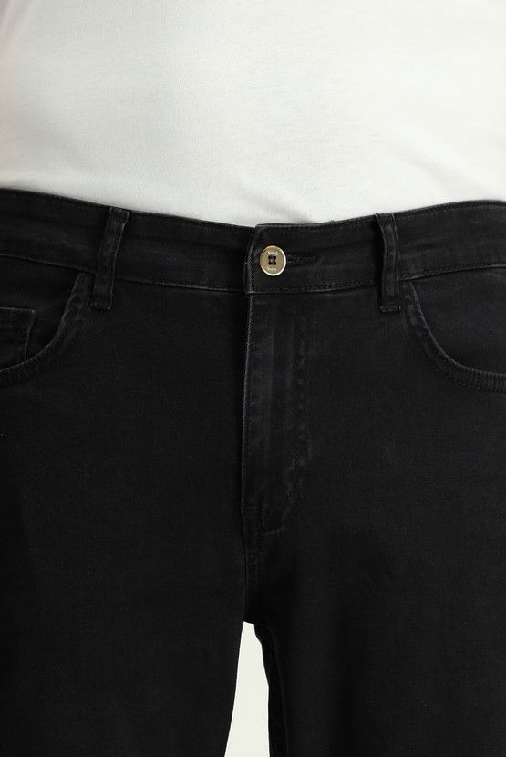 Erkek Giyim - Regular Fit Likralı Denim Look Pantolon