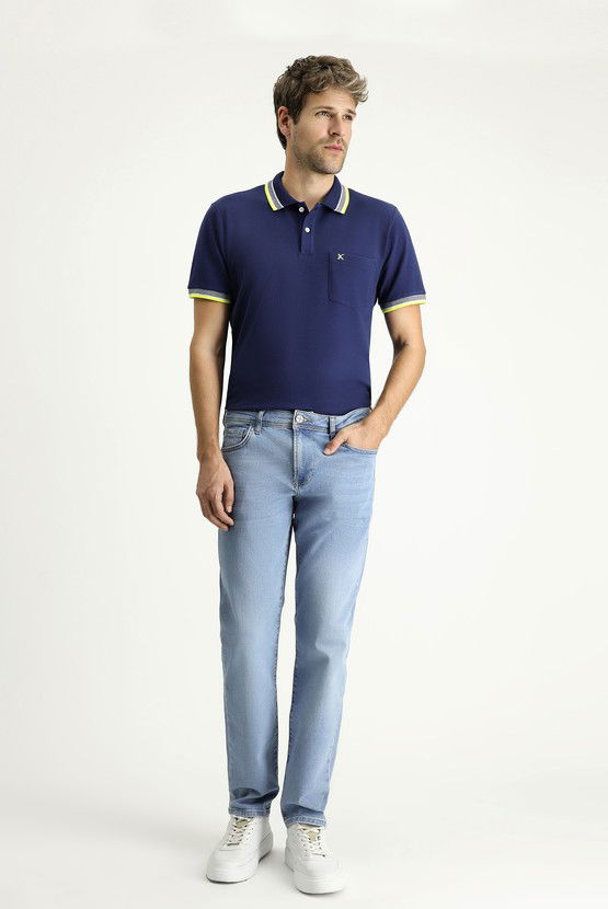 Erkek Giyim - Slim Fit Dar Kesim Likralı Denim Pantolon