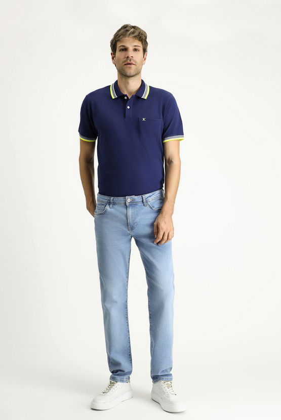 Erkek Giyim - Slim Fit Dar Kesim Likralı Denim Pantolon