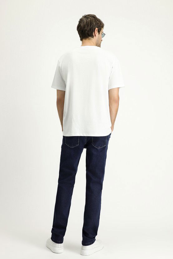 Erkek Giyim - Regular Fit Likralı Denim Pantolon