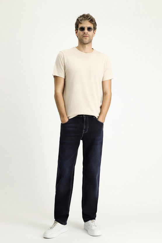 Erkek Giyim - Regular Fit Likralı Denim Pantolon