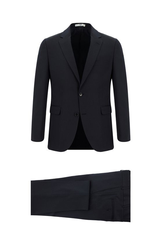 Erkek Giyim - Slim Fit Dar Kesim Desenli Klasik Takım Elbise