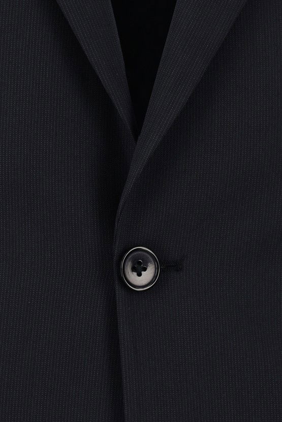 Erkek Giyim - Slim Fit Dar Kesim Desenli Klasik Takım Elbise