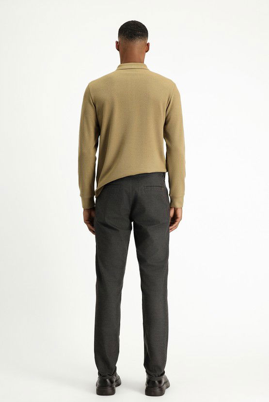 Erkek Giyim - Regular Fit Likralı Desenli Kanvas / Chino Pantolon