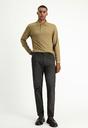  KOYU KAHVE  Regular Fit Likralı Desenli Kanvas / Chino Pantolon