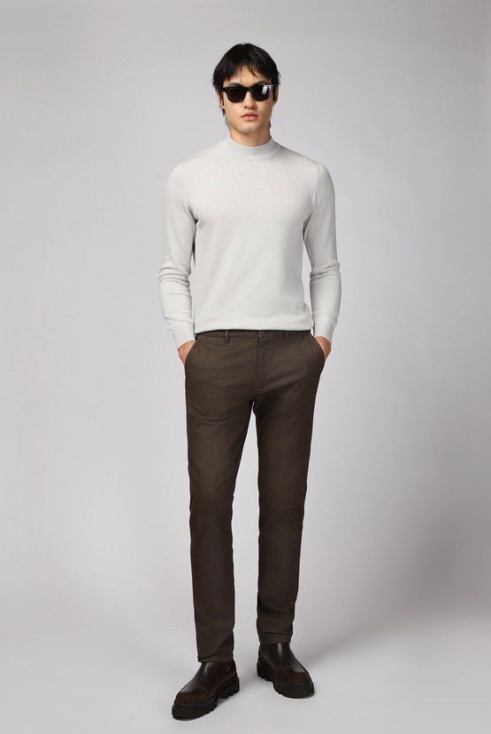 Erkek Giyim - Regular Fit Likralı Kanvas / Chino Pantolon