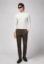  KOYU KAHVE  Regular Fit Likralı Kanvas / Chino Pantolon