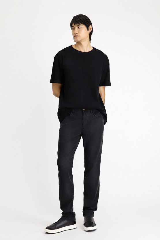 Erkek Giyim - Regular Fit Likralı Denim Look Pantolon