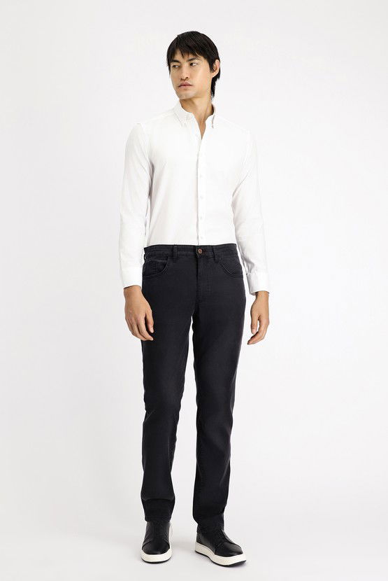 Erkek Giyim - Uzun Kol Slim Fit Dar Kesim Desenli Pamuk Gömlek