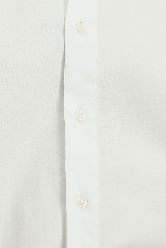 Erkek Giyim - Uzun Kol Slim Fit Dar Kesim Desenli Pamuk Gömlek