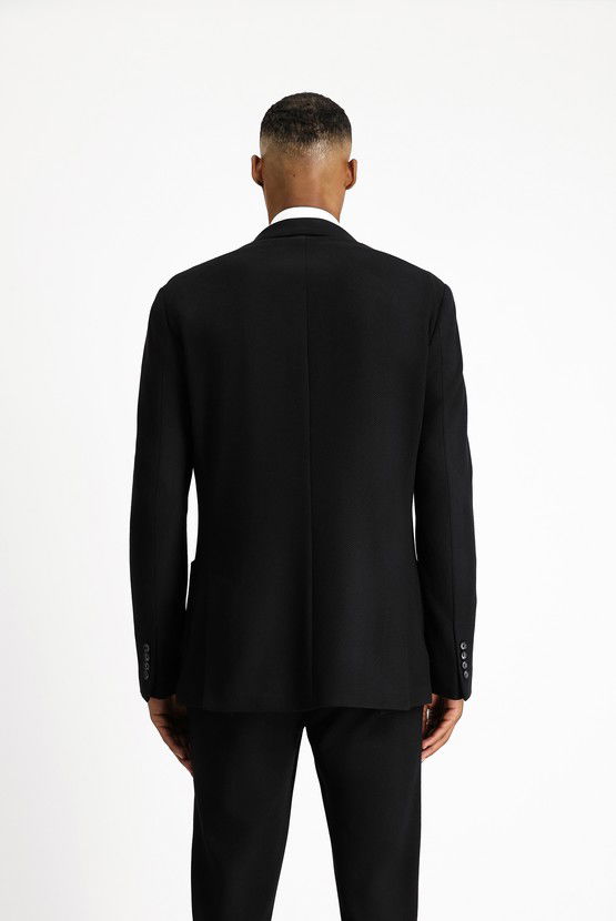 Erkek Giyim - Slim Fit Dar Kesim Desenli Pamuklu Ceket