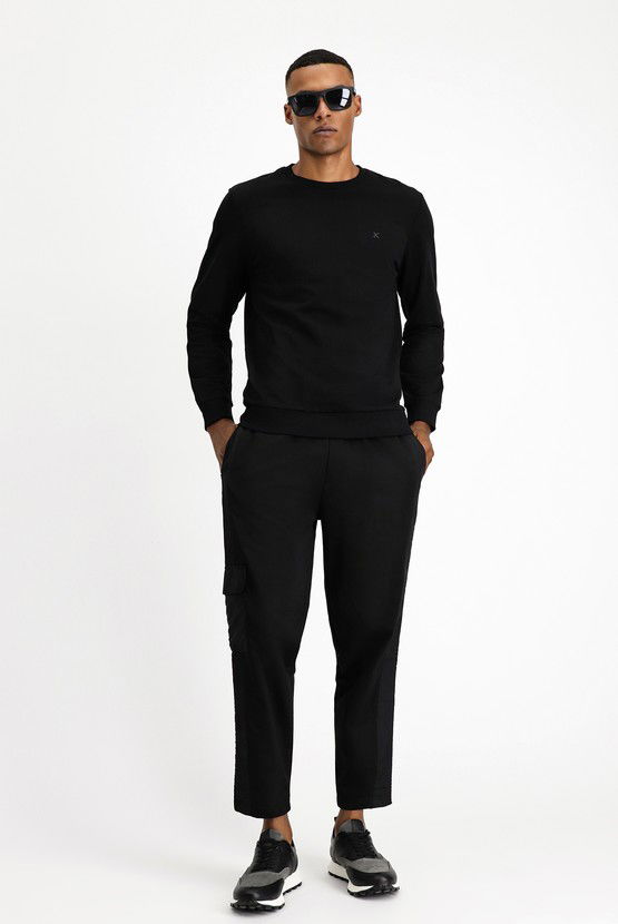 Erkek Giyim - Bisiklet Yaka Regular Fit Pamuk Sweatshirt