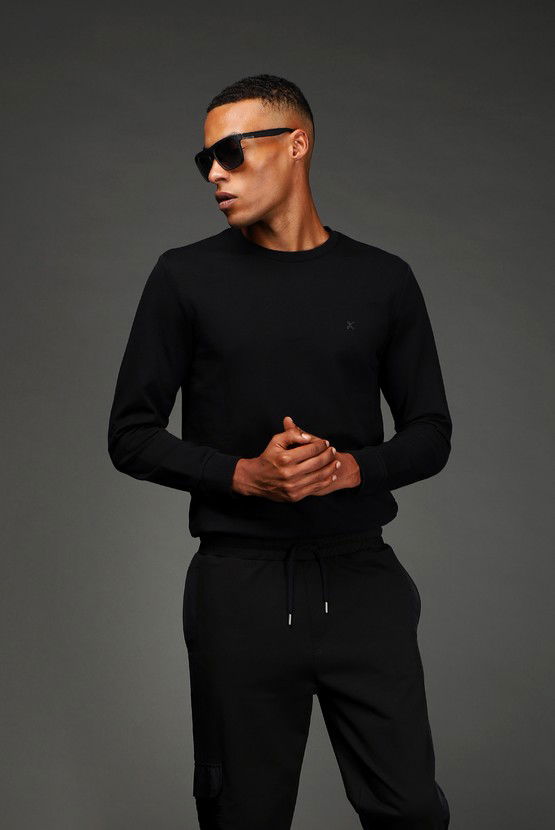 Erkek Giyim - Bisiklet Yaka Regular Fit Pamuk Sweatshirt