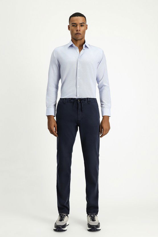 Erkek Giyim - Uzun Kol Slim Fit Dar Kesim Klasik Desenli Pamuklu Kolay Ütülenebilir Gömlek