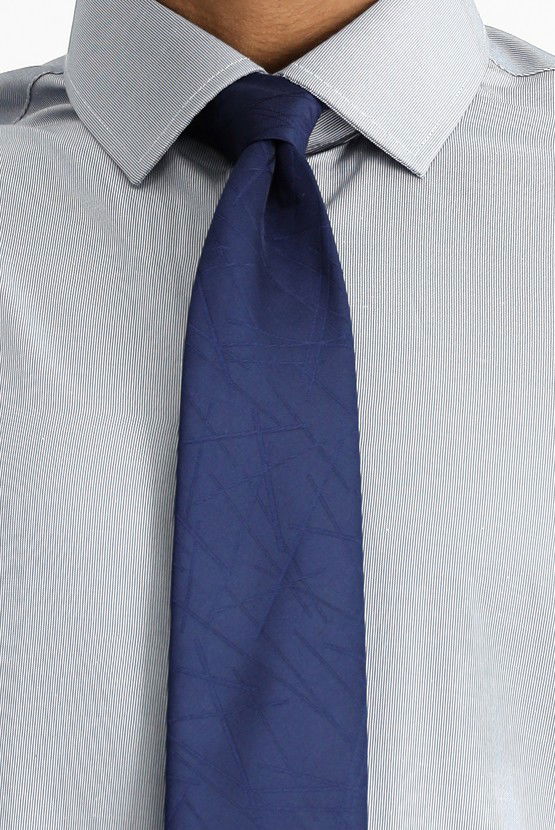 Erkek Giyim - Uzun Kol Slim Fit Dar Kesim Klasik Desenli Pamuklu Kolay Ütülenebilir Gömlek