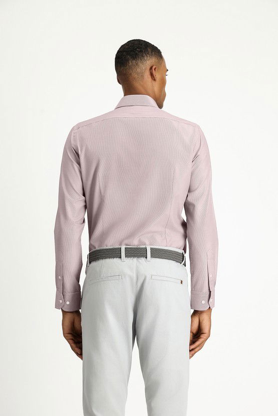 Erkek Giyim - Uzun Kol Slim Fit Dar Kesim Klasik Desenli Pamuklu Kolay Ütülenebilir Gömlek