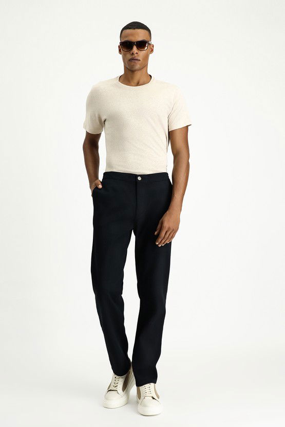 Erkek Giyim - Regular Fit Likralı Kanvas / Chino Pantolon