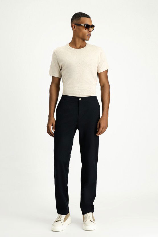 Erkek Giyim - Regular Fit Likralı Kanvas / Chino Pantolon