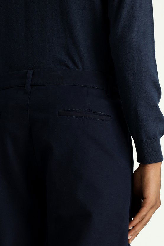 Erkek Giyim - Regular Fit Likralı Pileli Kanvas / Chino Pantolon