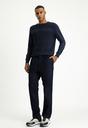  KOYU LACİVERT  Regular Fit Likralı Pileli Kanvas / Chino Pantolon
