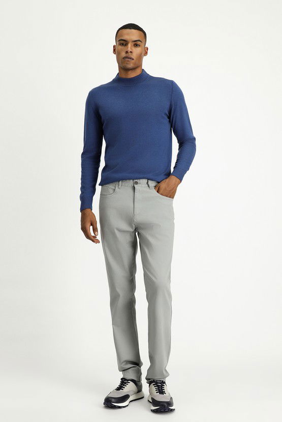 Erkek Giyim - Regular Fit Likralı Kanvas / Chino Pantolon