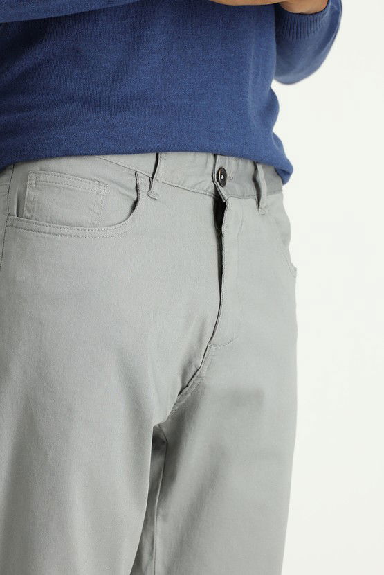 Erkek Giyim - Regular Fit Likralı Kanvas / Chino Pantolon