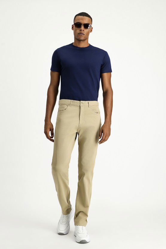 Erkek Giyim - Regular Fit Likralı Kanvas / Chino Pantolon