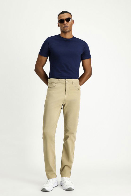 Erkek Giyim - Regular Fit Likralı Kanvas / Chino Pantolon