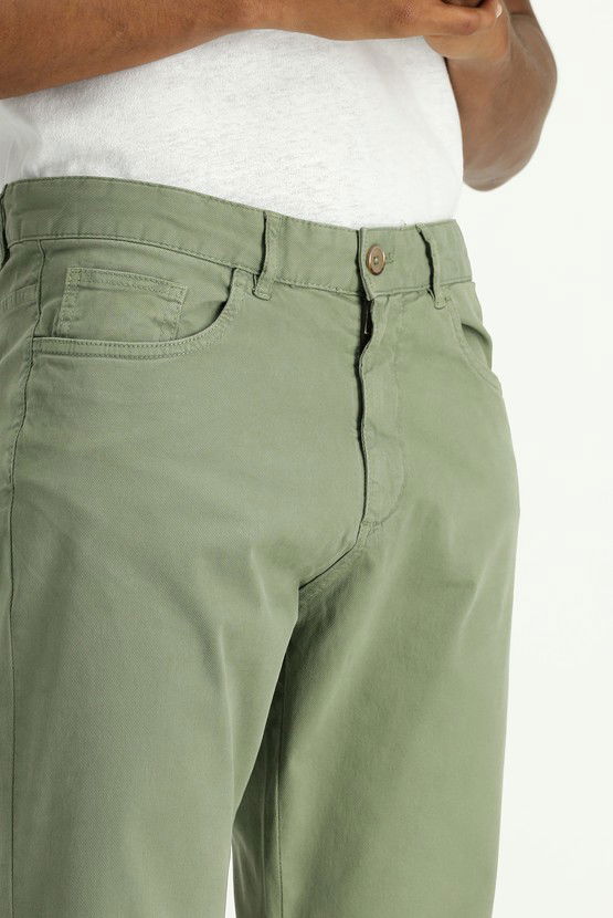 Erkek Giyim - Regular Fit Likralı Kanvas / Chino Pantolon