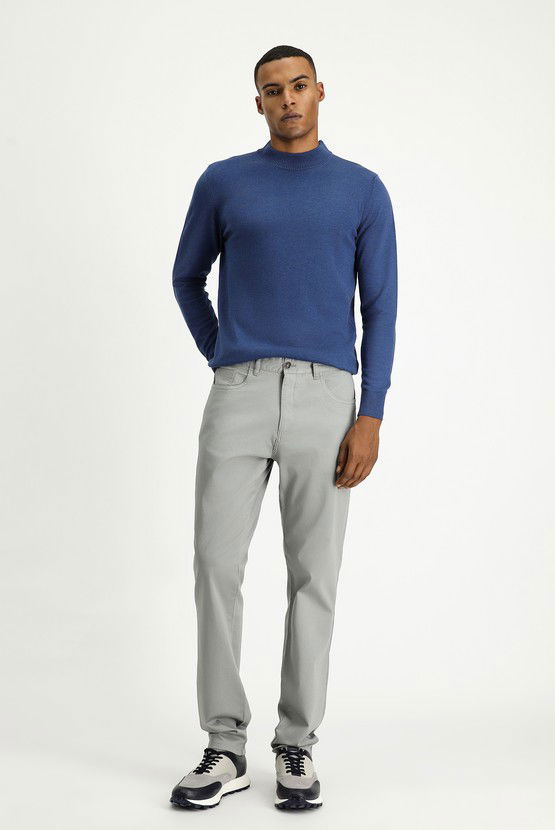 Erkek Giyim - Regular Fit Likralı Kanvas / Chino Pantolon