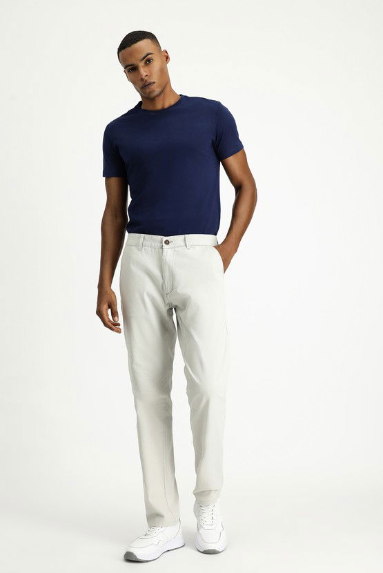 Erkek Giyim - Slim Fit Dar Kesim Likralı Kanvas / Chino Pantolon