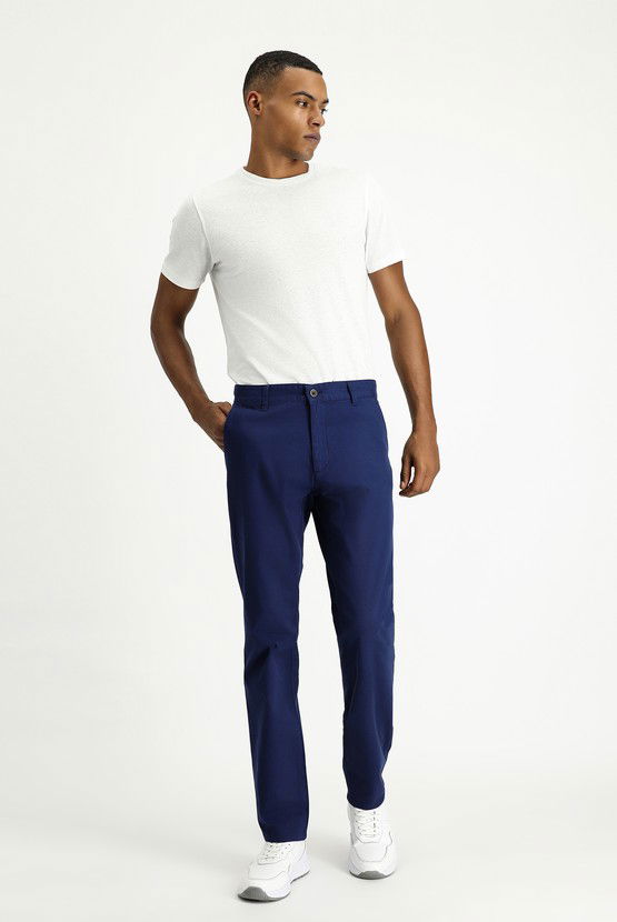Erkek Giyim - Super Slim Fit Ekstra Dar Kesim Likralı Kanvas / Chino Pantolon