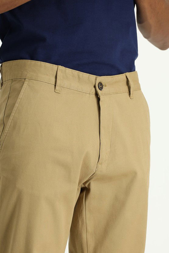 Erkek Giyim - Regular Fit Likralı Kanvas / Chino Pantolon